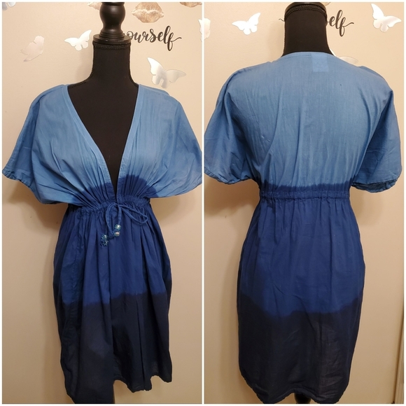 La Leela Blue Cover Up Dress - Picture 1 of 7